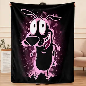 Courage the Cowardly Dog inspired blanket, Figure print blanket, flannel blanket, decorative blanket, throw blanket, office, bed, camping, travel, multi-function blanket, couple gifts, birthday, Christmas gifts