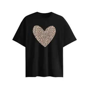 comfort tshirtLeopard Heart Shirt – cute Valentine’s Day tee with animal print heart design, perfect casual Valentine shirt for a fun, stylish look.
