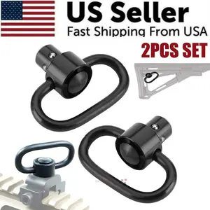 2PCS Heavy Duty Flush Push Button Quick Detach 1.25" Rifle QD Sling Swivel Mount Does not apply
