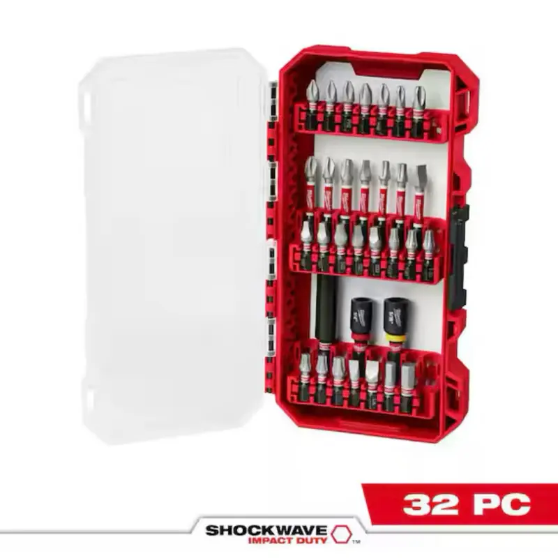 Milwaukee SHOCKWAVE Impact Duty Alloy Steel Screwdriver Bit Set (32 Pieces) - High-Strength, Durable, Precision-Engineered Tool Kit for DIY Enthusiasts with Wide Size Range