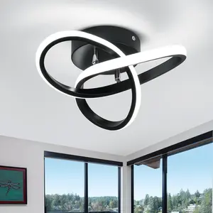 Modern Ceiling Light Fixtures 3 Color Semi Flush Mount Ceiling Lights Hallway Light Fixtures, Acrylic Ceilings Lamp for Hallway Kitchen Bedroom Bathroom