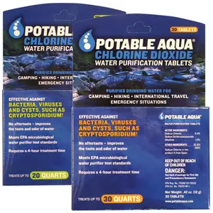 212 MAIN Potable Aqua Chlorine Dioxide Tablets - 30-Pack Water Purification Tablets for Safe Drinking, Kills Pathogens