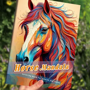 1 PCS Horse Mandala Coloring books for adults and teens, comfortable space coloring books, bold and simple coloring pages, Gift For Birthday Party  (upgraded version, 10.83X7.87 inches )