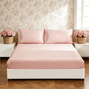 Silky Polyester Satin Bedding Set, Satin Bed Sheets, Soft Breathable Fabric, Perfect for Home Bedroom Dormitory Hotel Use, Valentine's Day New Year Gift Idea