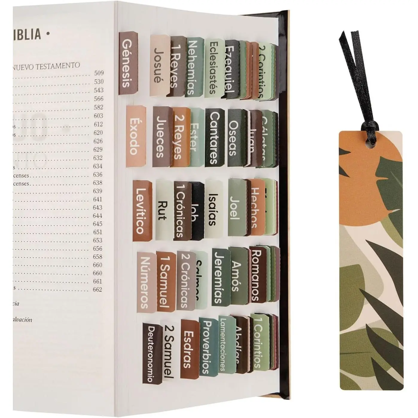 Spanish  Tabs for Women and Men, separadores de biblia en espaol, Earthy Theme, 75 Large Print  Tabs & 1 Bookmark, Laminated  Index Tabs for Study , Easy to Read and Apply