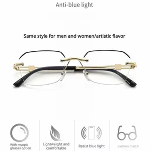-Fashion Vintage Reading Glasses Blue Light Blocking Lightweight Eyewear for Men Women