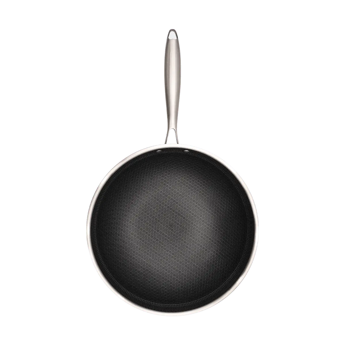Zhang Xiao Quan 32cm Wok Pan, 304 Stainless Steel Stir Fry Pan, Full Honeycomb Non-stick, Induction & Gas Stove Compatible