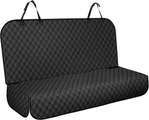 NECKORY Backseat Cover for Dogs, Waterproof and Non-Slip Pet Bench Seat Covers, Car Seat Protector for Back Seat, Universal Size Rear Car Seat Cover Fits Cars, Trucks and Suvs, L-Black