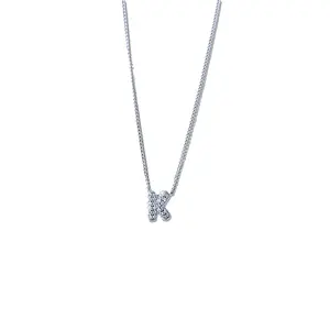 Initial Bubble Silver Necklace - Personalized Name Or Initial Necklace