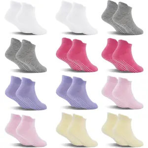 F-SOK11 12 Pairs Toddler Non Slip Kid Boy Girl Socks with Grips, Toddlers Child Anti Skid Sticky Gripper Socks 1-7 Years Old