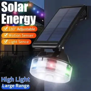 Multi-Functional Solar Wall Light, Solar Motion Sensor Wall Light + 8m LED String, Rotatable Outdoor Waterproof Lamp, Party & Festival Decor