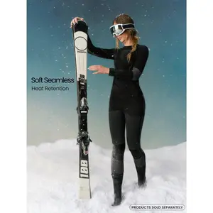 GLOWMODE Second-Skin Seamless Slope To Chalet Sweat-Wicking 3D Wave Design Compression Thermal Leggings Ski Autumn Winter Snow Outdoors Daily Active Wear