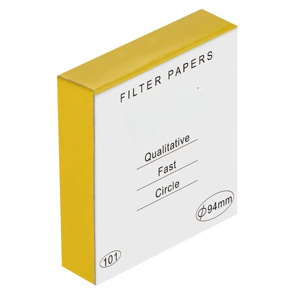 Coffee Filter Qualitative Cellulose Filter Paper Circles, 94 mm Diameter, 25 Microns Particle Retention, Fast Speed, 100 Packs, Compatible with Standard Buchner Filtering Funnels, Circle