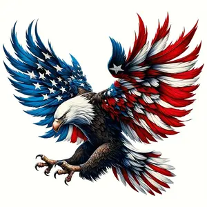 Patriotic Eagle American Flag Car Sticker, Sticker Decals, Truck Decal, Digital Art, Self-Adhesive Waterproof Durable Vinyl, Window Decor, Windshield Sticker, Vehicle Exterior Decoration, Car Exterior Decoration