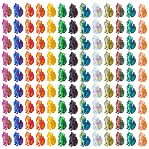 100pcs Mini 3D Printed Animals Tiny Animals Plastics Figures Miniature Little Small Animals Figurines Bulk for Micro Fairy Garden Landscape Accessories Hide Crafts Decor Aquarium