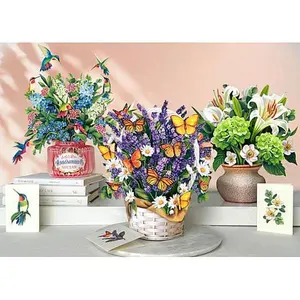 Crafts & Sewing Freshcut Paper Set of 3 Classic Floral Pop-Up Bouquets