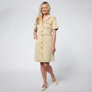 G by Giuliana Short Sleeve Denim Safari Dress