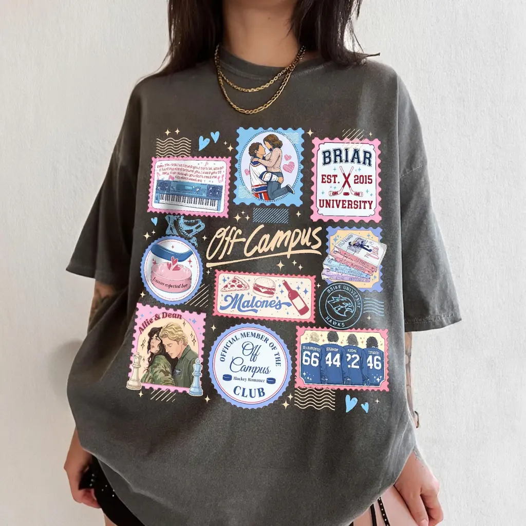 Off Campus Hockey Stamps Shirt, Briar University T-Shirt, Hockey Romance Series, Graham 44 Reading Lover Gift, Gift For Fan, Full Sizes S-4XL