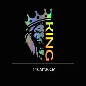 2026 11*20CM exquisite Car Interior Sticker Lion with A Crown King Die cut Vinyl Sticker Car Bumper Laptop Waterproof Car Decoration New for your car décor
