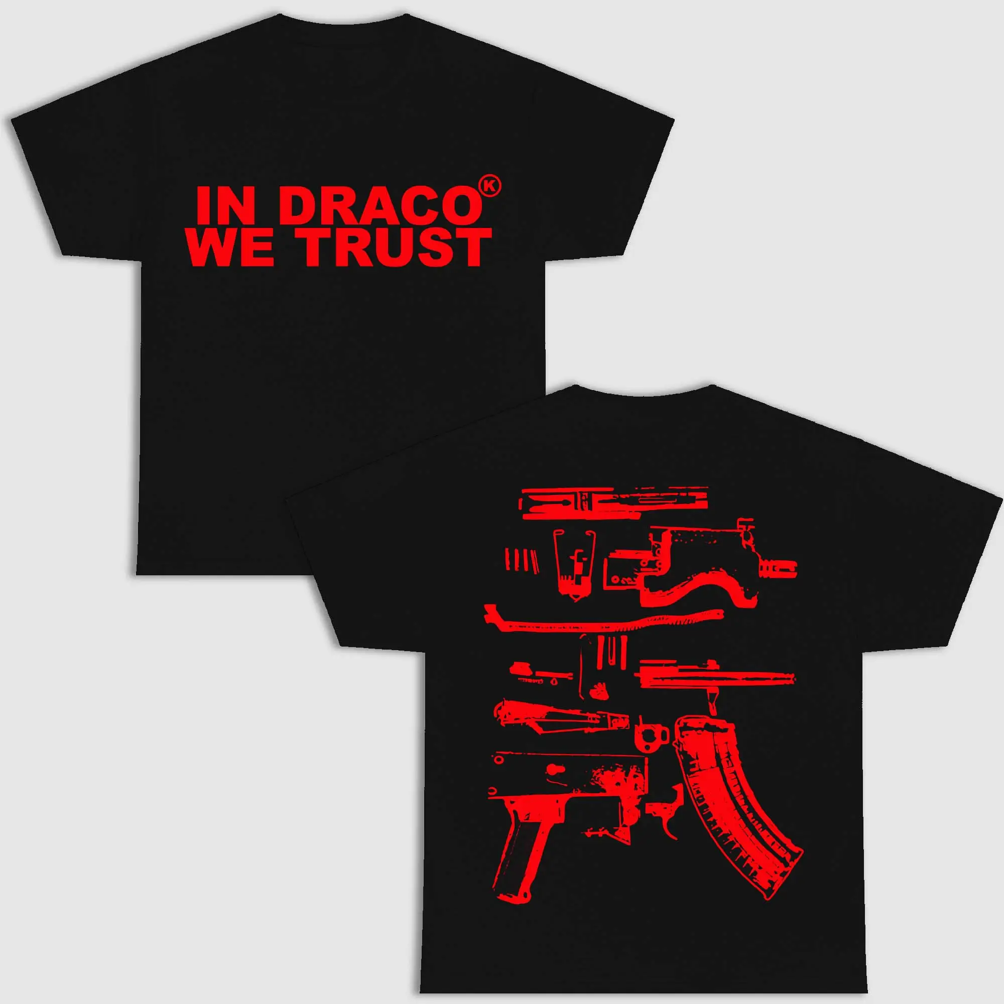 IN DRACO WE TRUST DOUBLE SIDE BLACK VERSION SHIRT Menswear Top