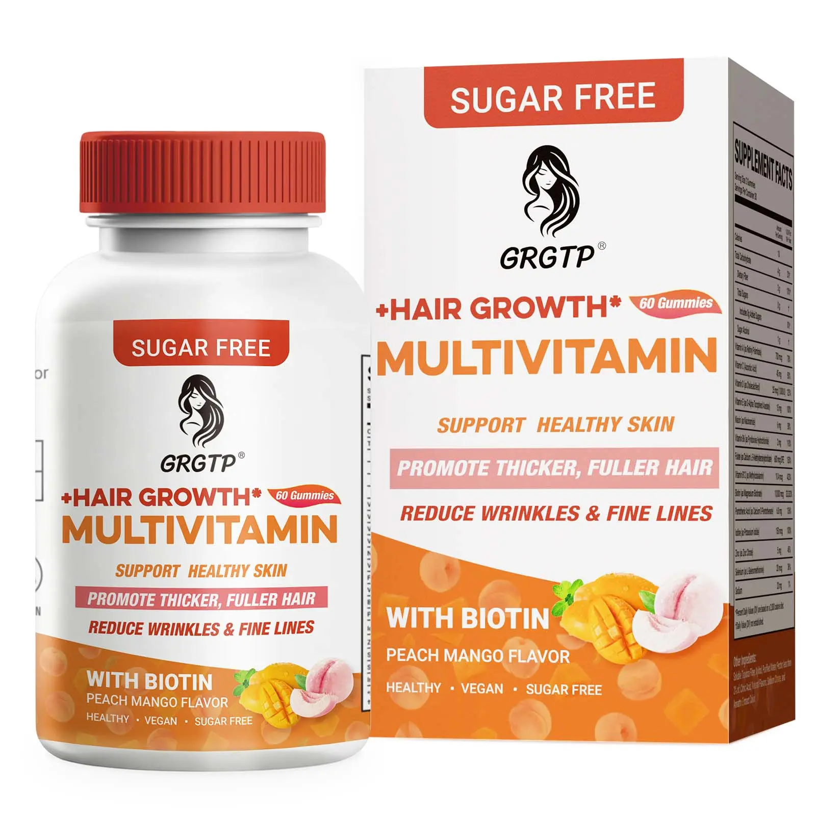 Multivitamin Hair Growth Gummies | Contains 10,000 mcg Biotin & B-Complex Vitamins | Promotes Thick, Voluminous Hair & Supports Skin Health | Formulated for Adults Aged 18+ | 30-Day Supply