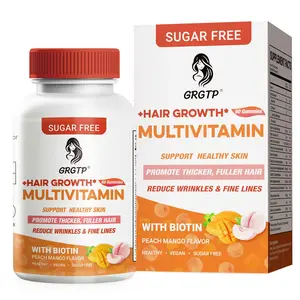 Multivitamin Hair Growth Gummies | Contains 10,000 mcg Biotin & B-Complex Vitamins | Promotes Thick, Voluminous Hair & Supports Skin Health | Formulated for Adults Aged 18+ | 30-Day Supply