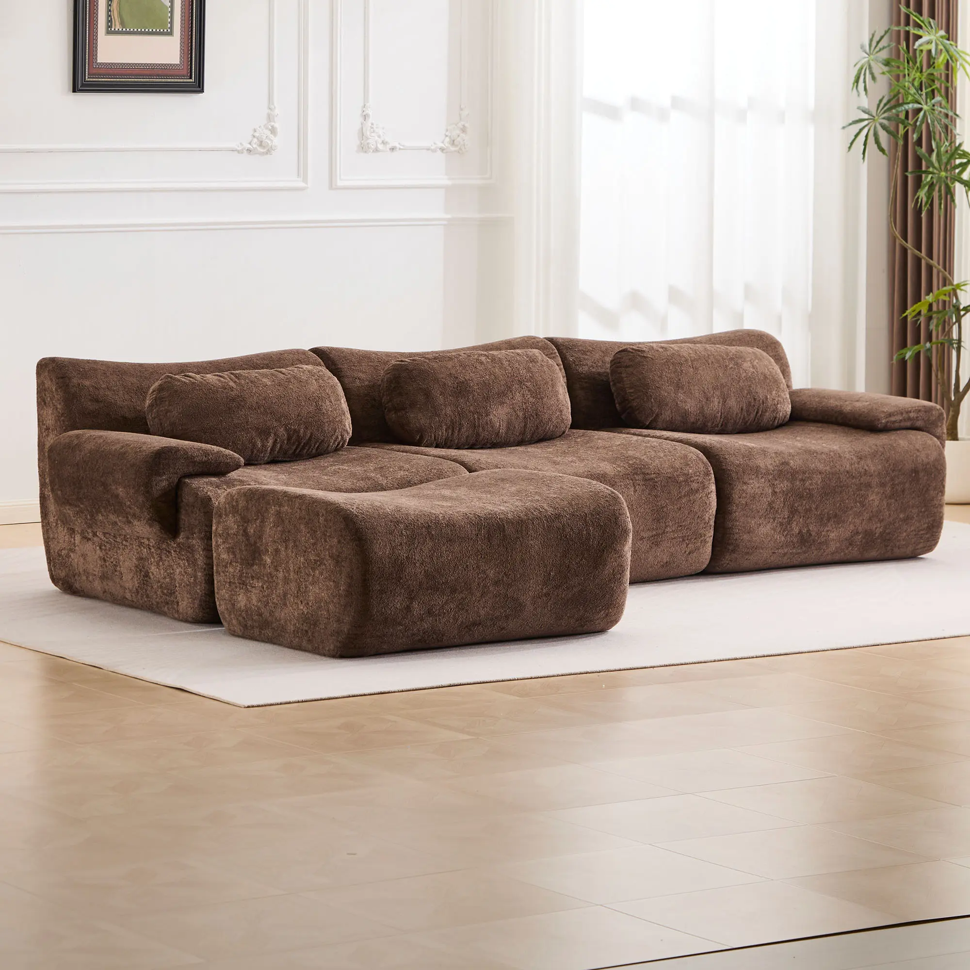 Chocolate - 3 Seater + 1 Ottoman (113.9“)