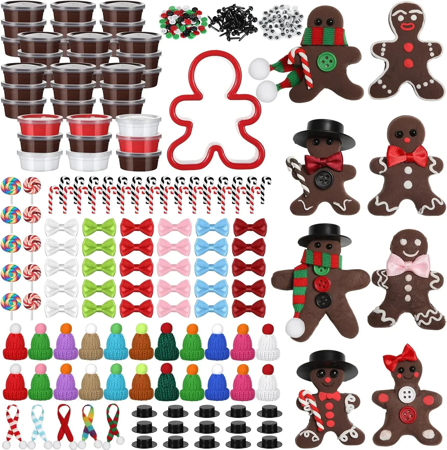 12/24/36 Set Air Dry Clay Kits, DIY Craft Kits with Clay Cards  Tools, Gingerbread/ Christmas/ Xmas Tree/ Turkey Theme Modeling Clay for Home School Projects Party Favor Bags for Boys Girls Gifts Fun Holiday Ideafor Holiday Winter Party Supplies