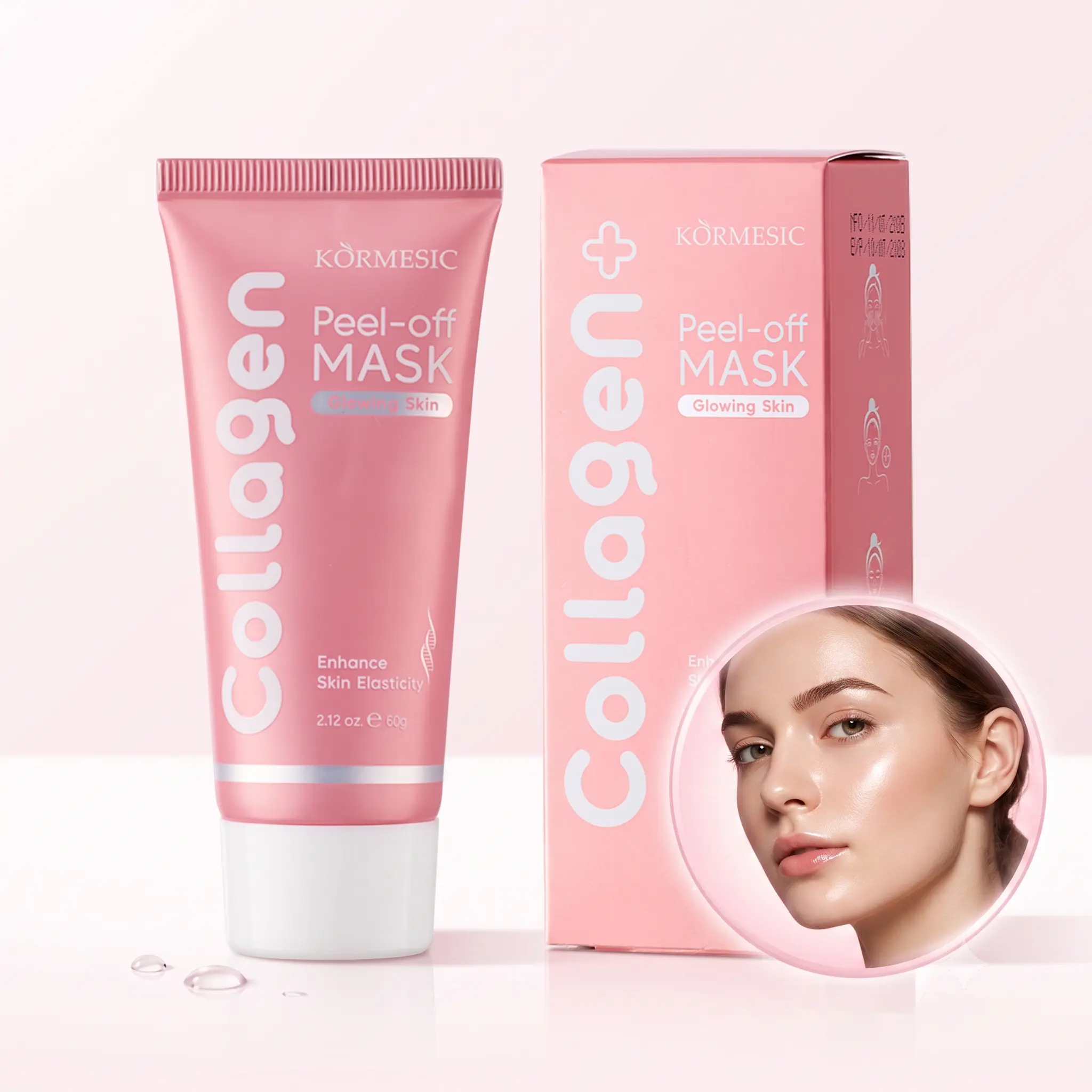3 PCS Collagen & Niacinamide Peel Off Face Mask for Daily or Night Care, Firming & Hydrating Facial Mask for Wrinkle Smoothing, Korean Face Masks, Glow Boosting Facial Masks Suite for All Skin Types, 2.12Oz