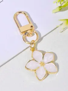 Flower Design Keychain, Cute Keychain for Women & Girls, Fashion Accessories for Bag Decoration, Trendy All-match & Exquisite Keychain for Birthday Gift, Pendant Keychain, Keychain Jewelry, Floral Pattern Keychain