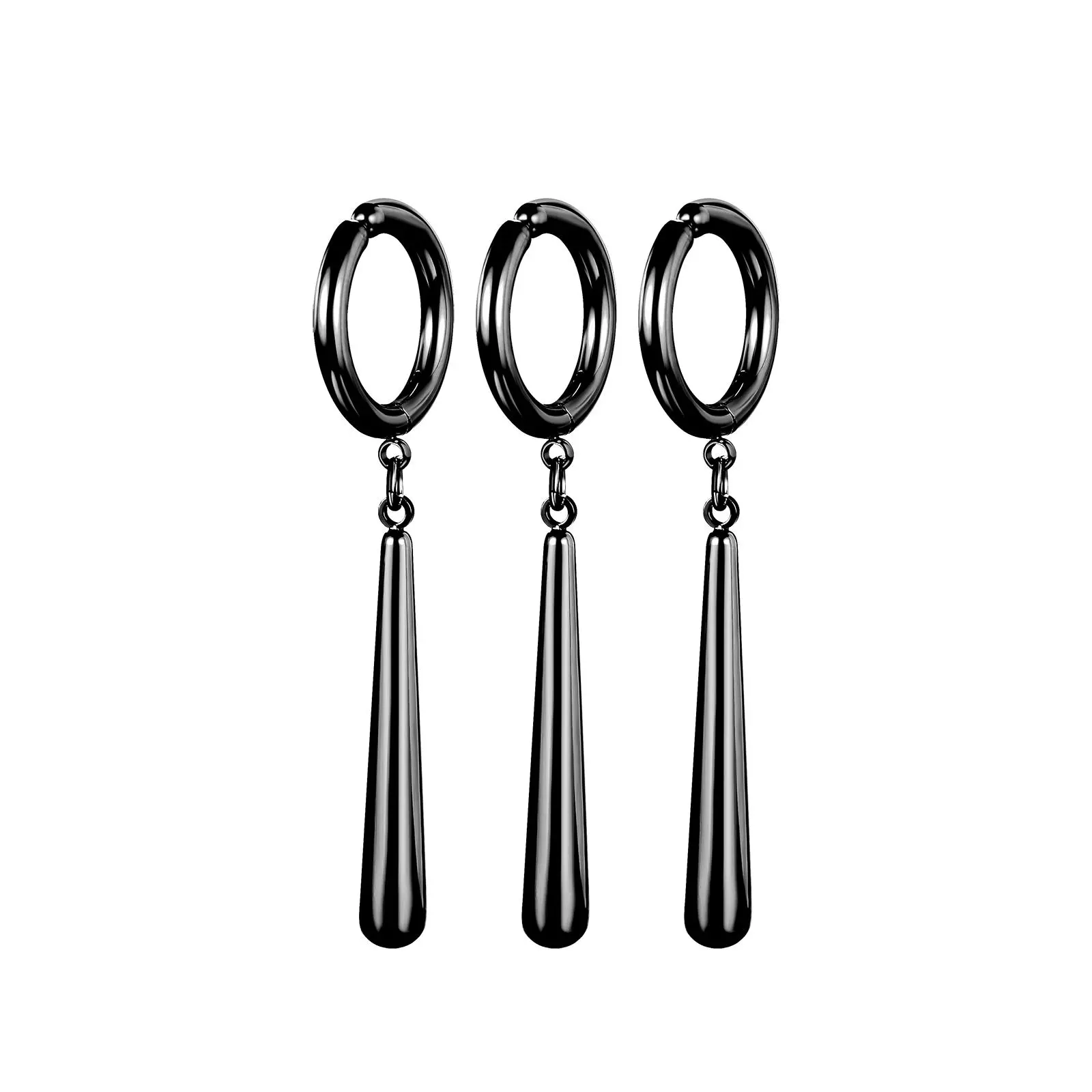 OIDEA Men's 3-Piece Stainless Steel Roronoa Zoro Anime Cosplay Ear Hoops & Drop Earrings Jewelry, Swimming, Brothers, Role Play, Cartoon Character