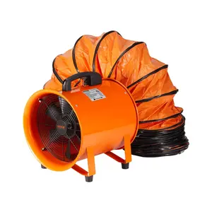 VEVOR Portable Ventilator,  , 12 inch Heavy Duty Cylinder Fan with 16.4ft Duct Hose, 585W Strong Shop Exhaust Blower 3198CFM, Industrial Utility Blower for Sucking Dust, Smoke, Smoke Home/Workplace，High Velocity, Low Noise