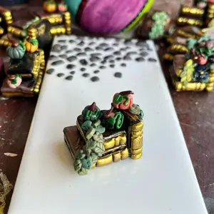 Antique Fall Books with Pumpkins and Fauna - Miniature/Figurines - Handmade from Polymer Clay