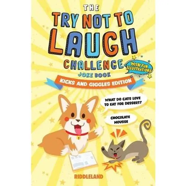 USED Book - The Try Not to Laugh Challenge: Joke Book for Kids and Family: Kicks and Giggles Edition: A Fun and Interactive Joke Book for Boys and Girls: Ages 6, by Riddleland (Paperback) - english