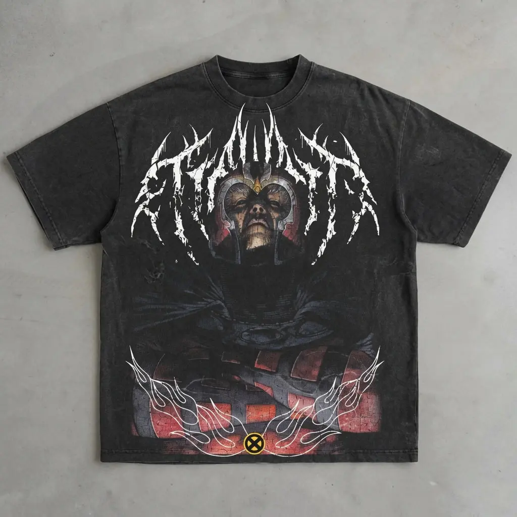 Collection Mutants 97  Vintage Oversized Heavy Cotton Double Printed Front & Back Comic T-Shirt, Retro Unisex Streetwear Battle Scene Edition, Comic Graphic Top