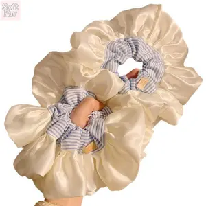 Extra-large Scrunchie for Women High-end Square Scarf Hair Tie High Elasticity Durable Rubber Band Casual Style Hair Accessory Perfect for Everyday Use outdoorfun