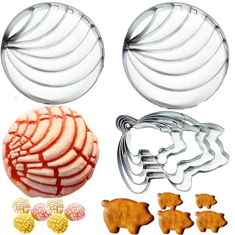 Pack Of 7 Stainless Steel Biscuit Molds - Durable Baking Tools with Fun Animal Shapes Spiral Designs, Easy to Clean for Home Kitchen, Bakery Use,Kitchenware,Decorative Kitchenware,Pastry Cutters
