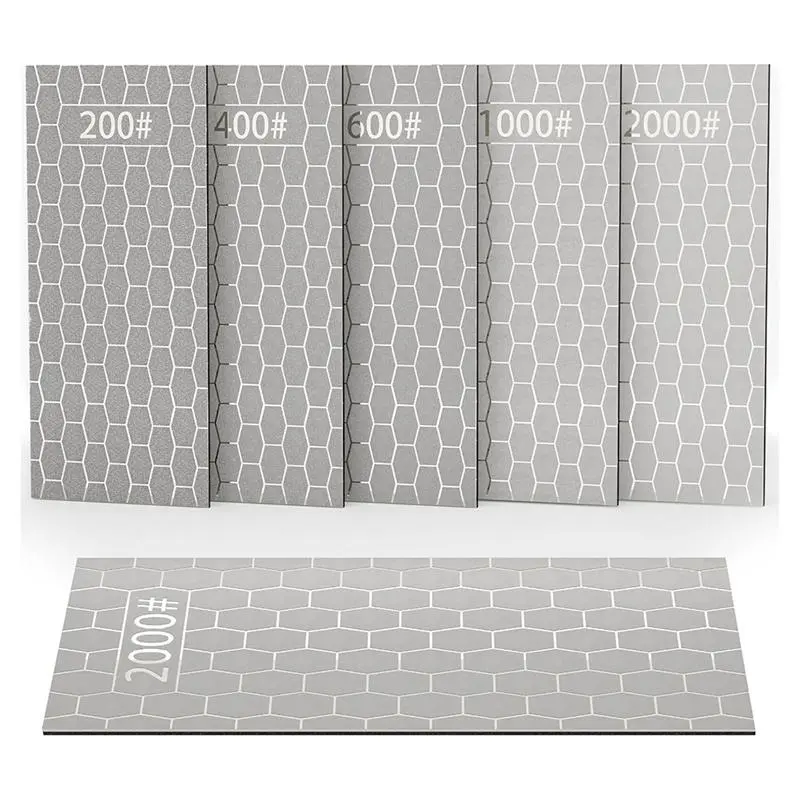 Diamond Whetstone Set, Sharpening Discs with Honeycomb Surface Plates, Coarse to Extra Fine 200/400/600/1000/2000 Grit