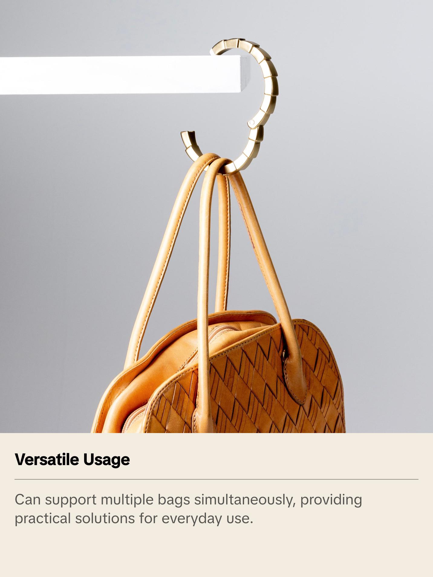 Divina Gold Attaché Purse Bag Hanger - Purse Hook for Table, Luxury Accessory to Any Handbag