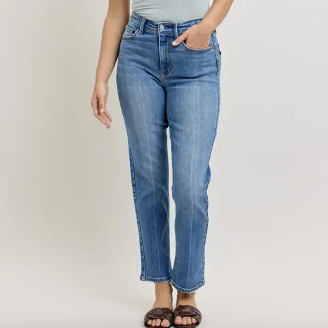 TANIA JUDY BLUE HIGH WAISTED ANKLE STRAIGHT JEAN