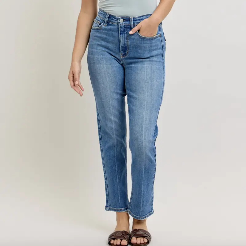TANIA JUDY BLUE HIGH WAISTED ANKLE STRAIGHT JEAN