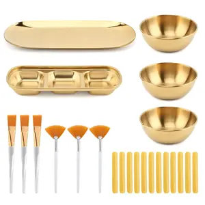23 pcs beauty skin care tools including 3 Mixing Bowls 1 Serving Tray 1 Compartment Serving Tray 3 Facial Fan Brushes 3 Face Mask Applicator Brush 12 Facial Sponge Beauty & Personal Care