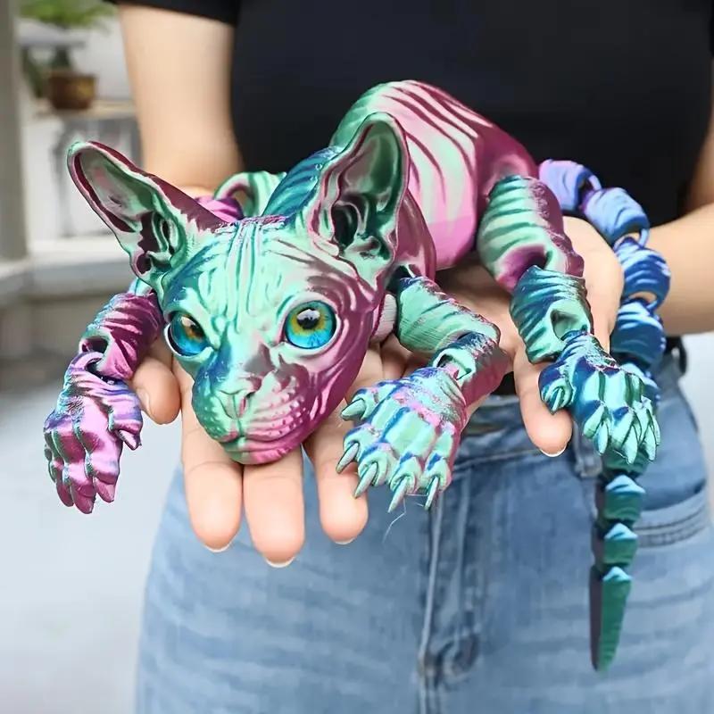 Large 3D Printed Cat, 19.96 Inches and 9.06 Inches ,ADHD, Sphynx Cats, Stress Relief Toys For Adults, 3D Printed Animals,party decoration gifts,3d fidget toys,Home Goods - Festive & Party Supplies - Party Gifts - Party Concessions