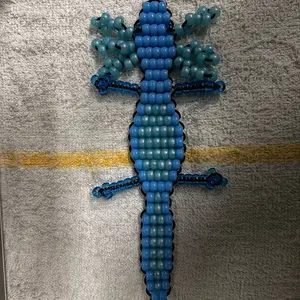 Sea Creature Axolotl Pony Bead Keychain Handmade