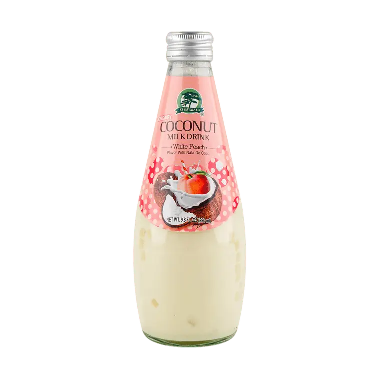 EVERGREEN Refrigerated Peach-Flavored Milky Artificial Coconut Milk Drink, 9.8 oz