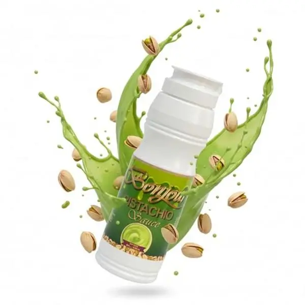 Bonjour Pistachio Cream Sauce - Adds Rich Nutty Flavor & Smooth Finish - Non-GMO Pistachio Sauce Spread & Paste with Butter for Sweet & Savory Dishes - Ideal for Dubai Chocolate - 1.10 lb (17.6oz)