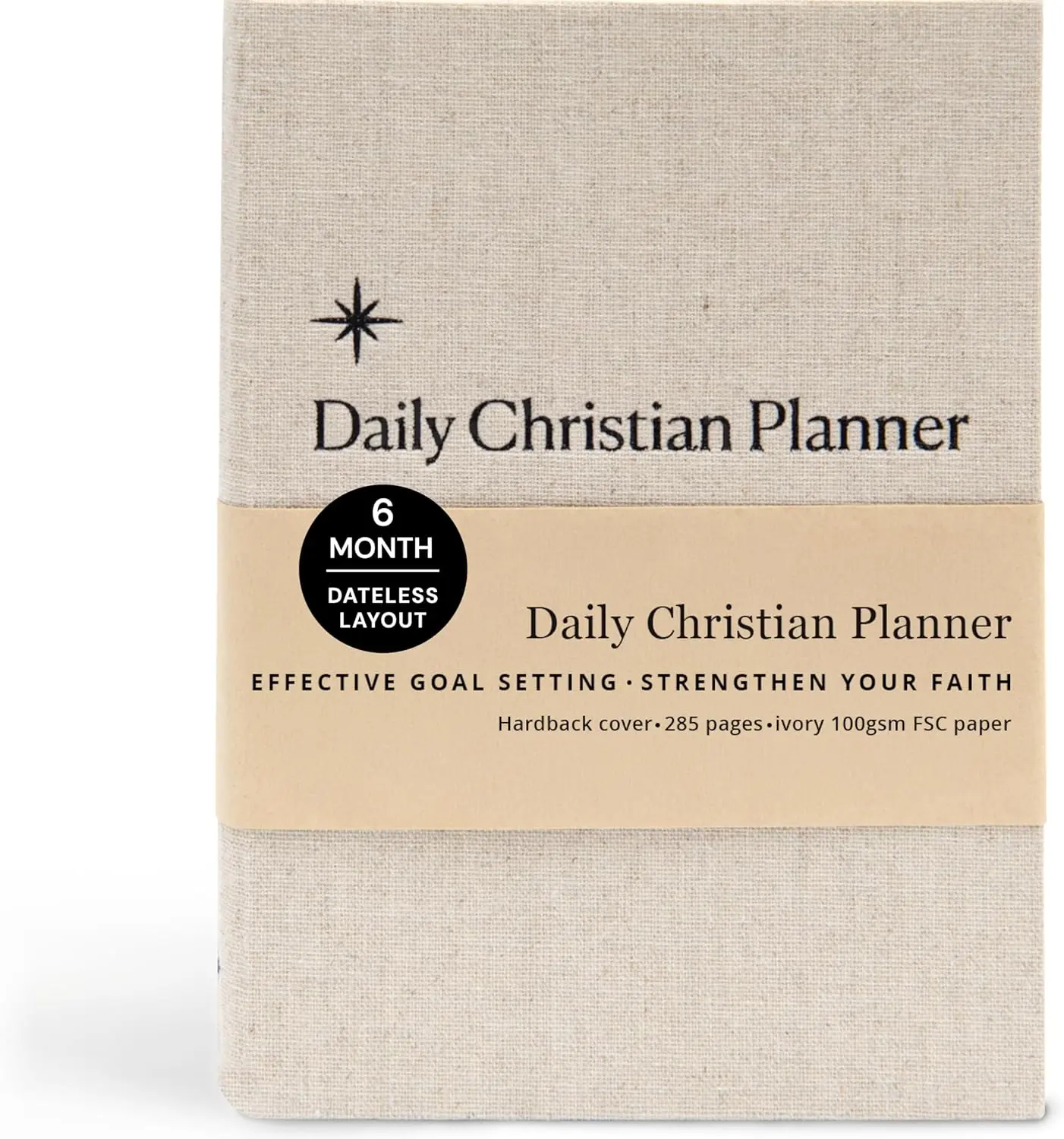 Daily  Planner & Goal Setter (Cotton Hardback) - Faith Planner & Daily Devotional, Goal Setting, Prayer ,  ,  Gifts For Men & Women