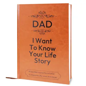 Dad's Story Leather Bound Hardback Journal for Father's Guided Share of Life & Love, 100GSM Paper, Birthday Gift, Dad I Want to Know Your Life Story