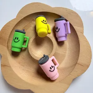 Smiley Face Tumbler 3D Silicone Focal Bead (1 pc)