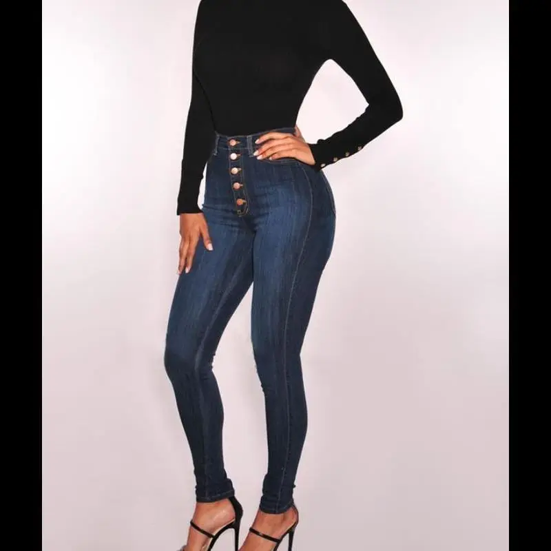 Women's jeans fashion high waist sexy stretch slim jeans women riden jeans Denim Jegging Pants